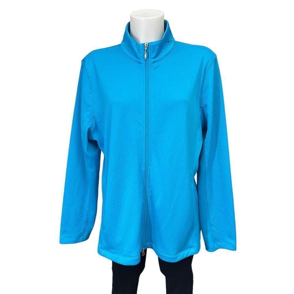 GREG NORMAN Women’s FULL ZIP Blue‎ Jacket Golf Activewear size XL